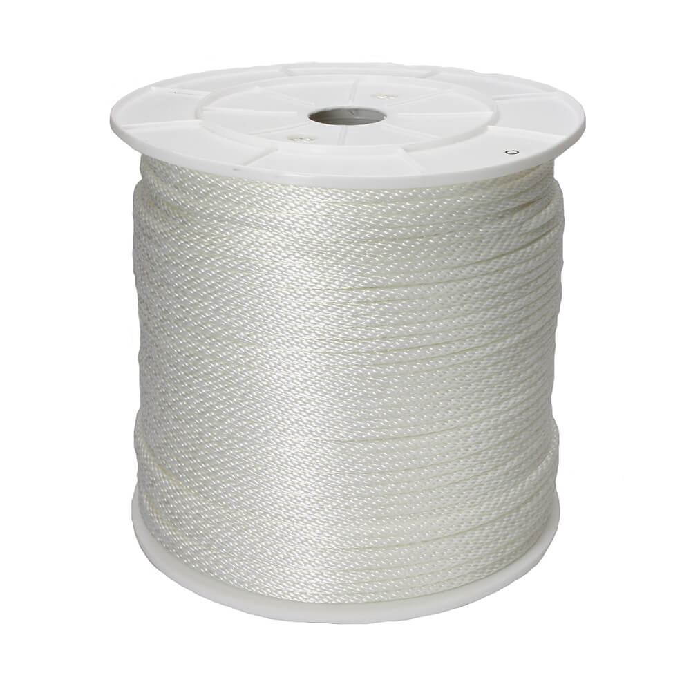 Solid Braid Nylon Rope in 1/8, 5/32, 3/16, 1/4, 5/16, 3/8, and 1/2