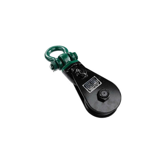 2 Ton 3 Sheave Snatch Block with Shackle and Chain Anchor