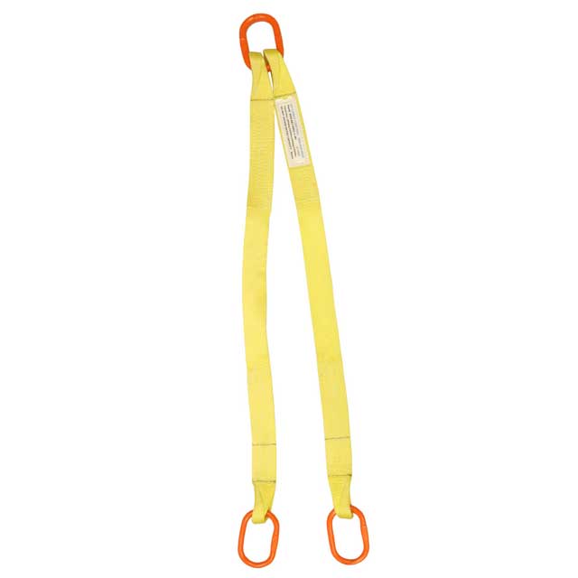 Double (2) Leg Nylon Bridle Slings with Hooks, Oblongs or Loops