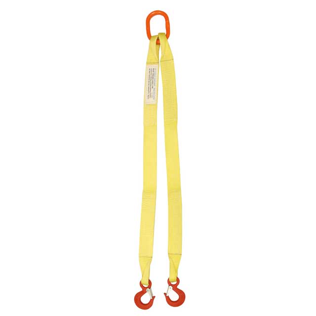 Double (2) Leg Nylon Bridle Slings with Hooks, Oblongs or Loops