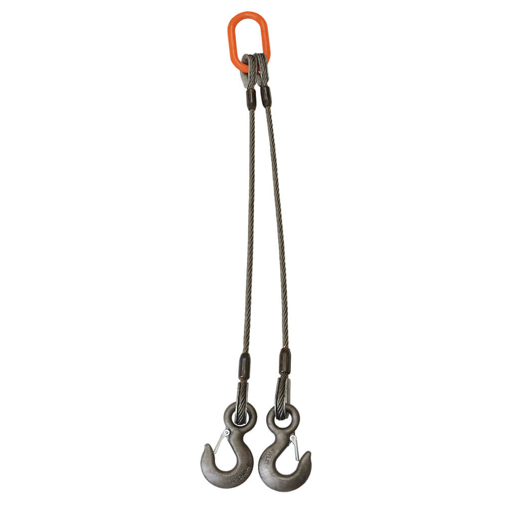 Domestic - Wire Rope Sling - Two Leg with Hooks