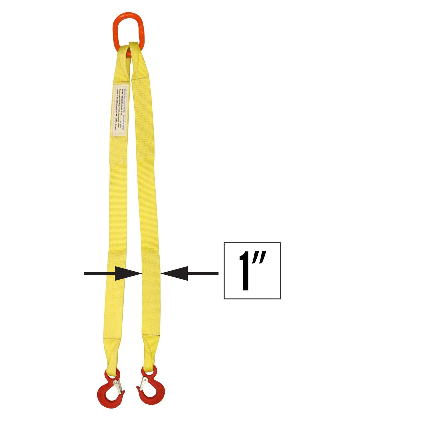 1 inchx14 foot (2 ply) Double Leg Nylon Sling w Master Link & Sling Hook image 1 of 2