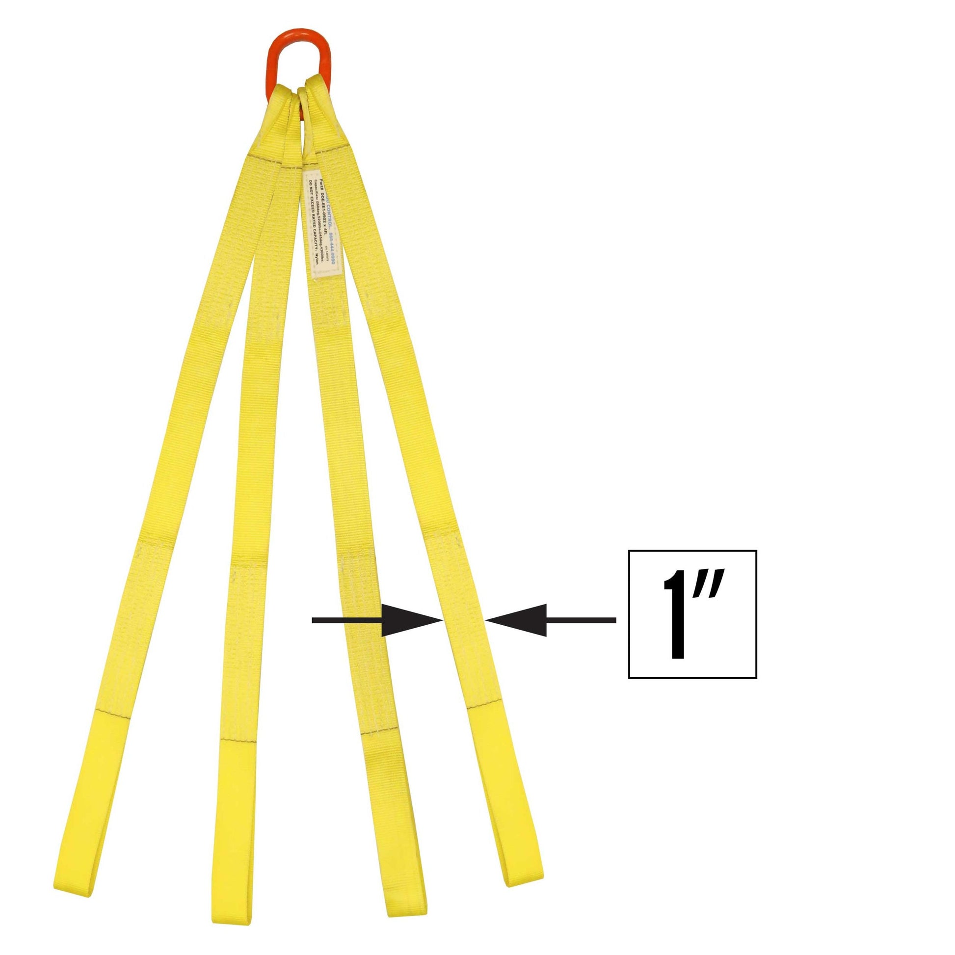 1 inchx18 foot (1 ply) Quad Leg Nylon Sling w Master Link & Sewn Loop image 1 of 2
