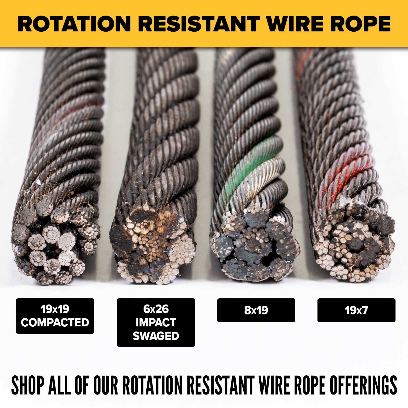 1/2" shop rotation resistant wire rope