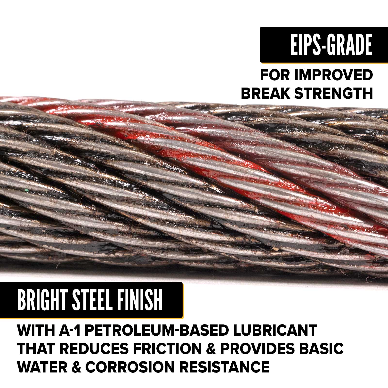 1" EIPS grade bright wire rope cable