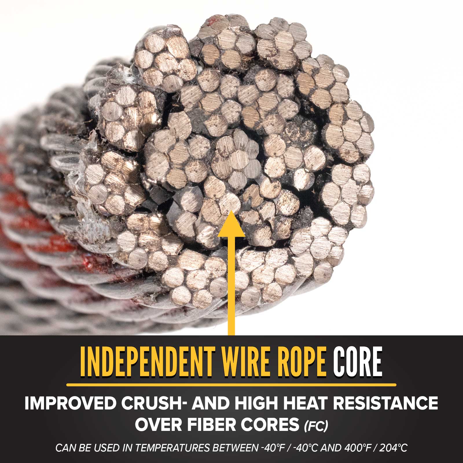 3/4" IWRC wire rope is more crush and heat resistant