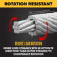 1/4" spin resistant wire rope cable reduces load rotation