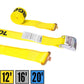 2" x 12' Yellow Cam Strap w/ Butterfly F Track Fittings