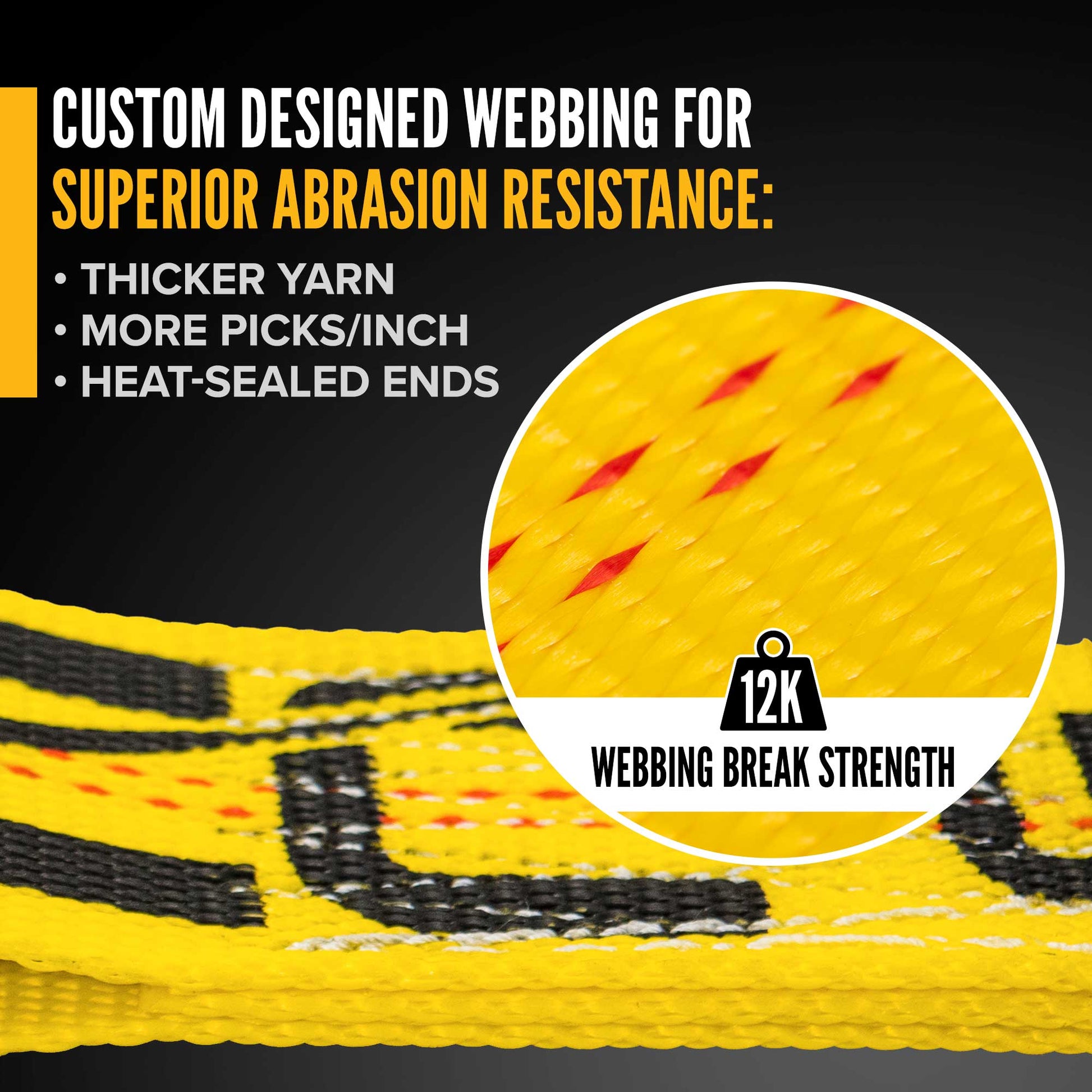 10' replacement tow strap -  high quality tow strap webbing