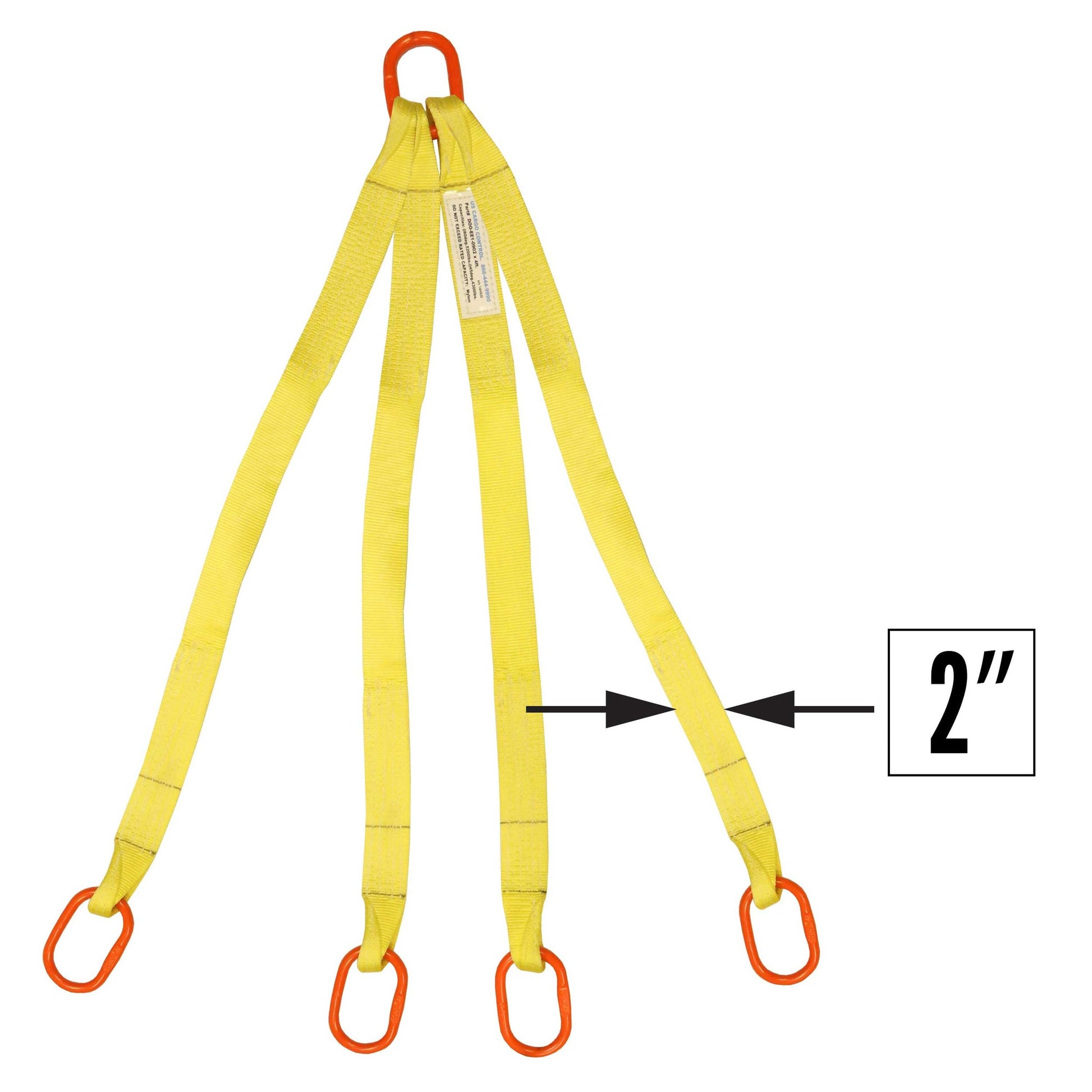 2 inchx20 foot (1 ply) Quad Leg Nylon Sling w Master Link Both Ends image 1 of 2