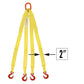 2 inchx14 foot (1 ply) Quad Leg Nylon Sling w Master Link & Sling Hook image 1 of 2