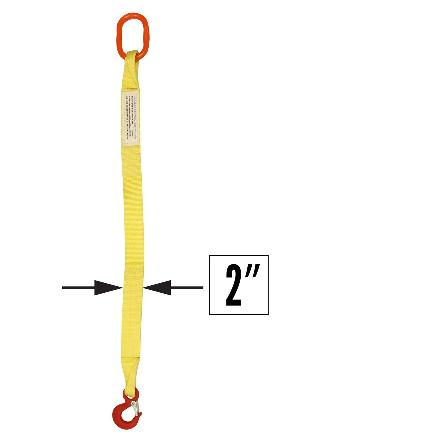 2 inchx5 foot (2 ply) Single Leg Nylon Sling w Master Link & Sling Hook image 1 of 2