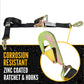 12' ratchet strap -  zinc coated hardware resists corrosion