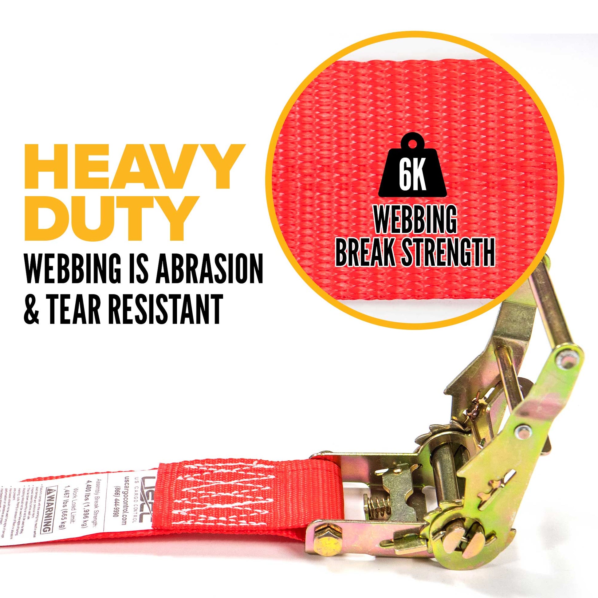 15' endless ratchet strap -  high quality webbing 2" endless ratchet strap