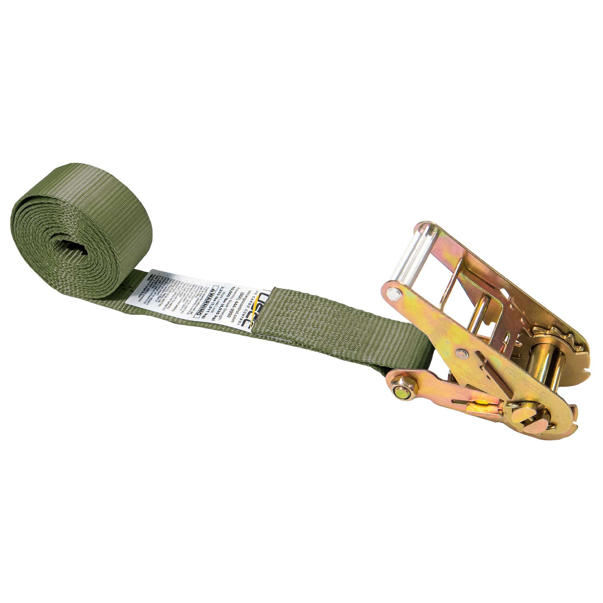 20' endless ratchet strap -  2" olive green heavy duty endless ratchet strap