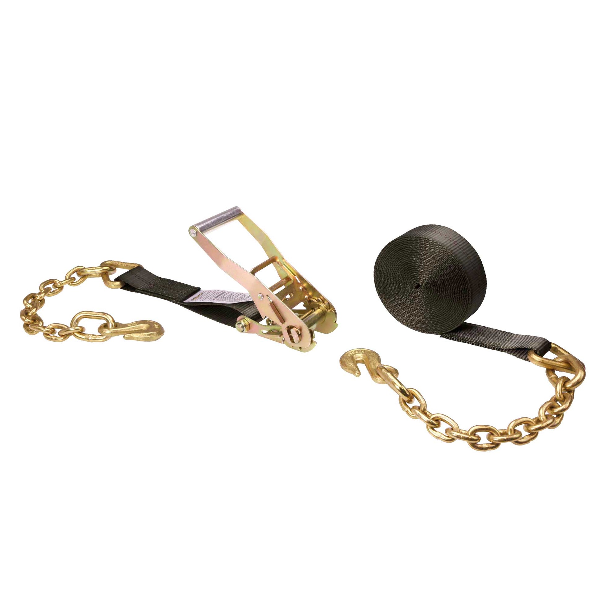 30' ratchet strap -  2" black chain end ratchet strap