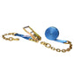 27' ratchet strap -  2" blue chain end ratchet strap