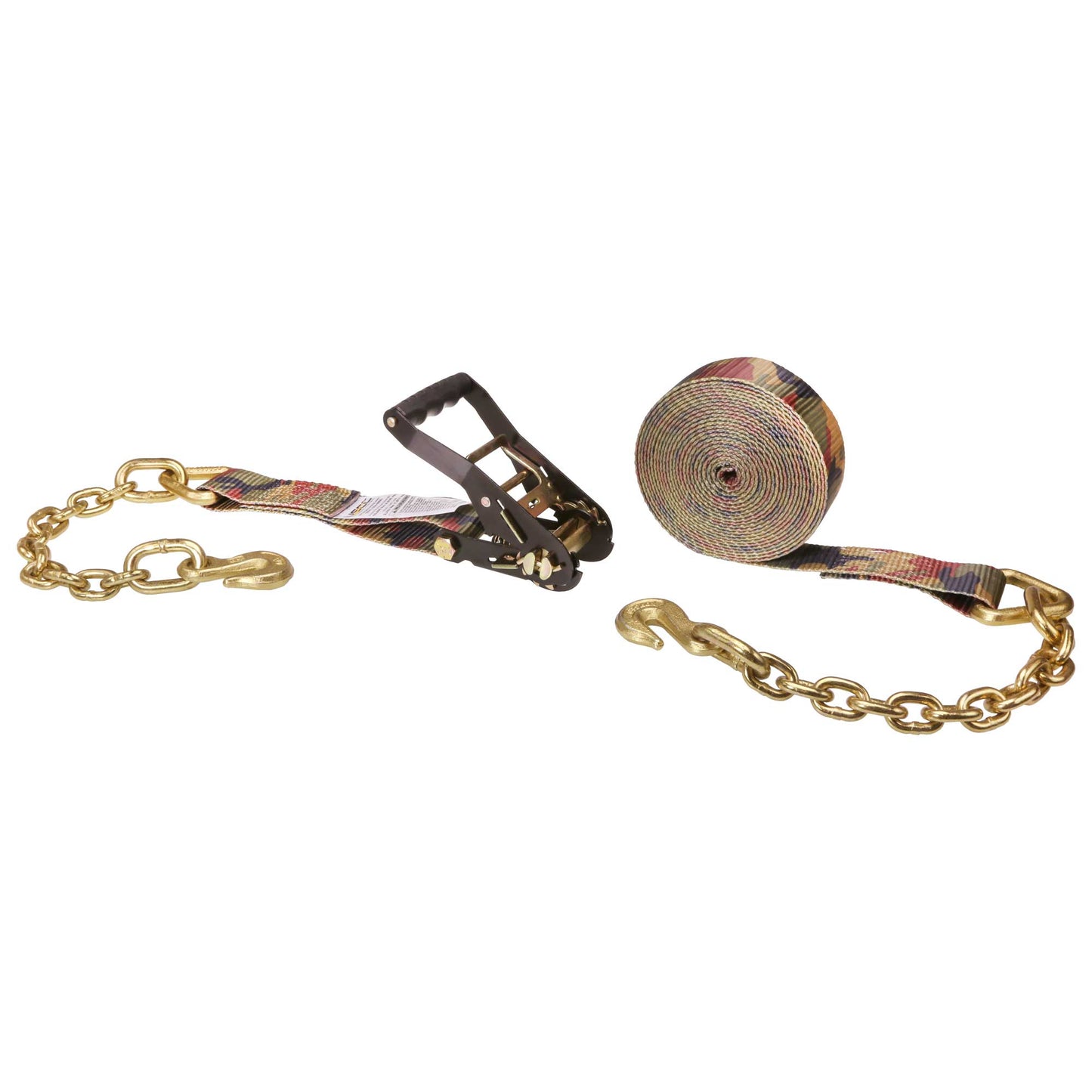 30' ratchet strap -  2" camo chain end ratchet strap