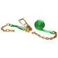 27' ratchet strap -  2" green chain end ratchet strap