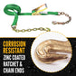 27' ratchet strap -  zinc coated hardware resists corrosion