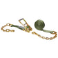 30' ratchet strap -  2" olive green chain end ratchet strap