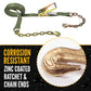 30' ratchet strap -  zinc coated hardware resists corrosion