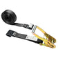 2" x 12' Ratchet Strap with Flat Hooks | Black