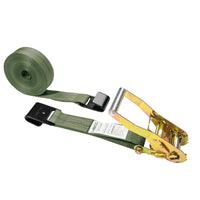 12' ratchet strap -  2" olive green flat hook ratchet strap