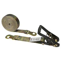 27' ratchet strap -  2" camo flat snap hook ratchet strap