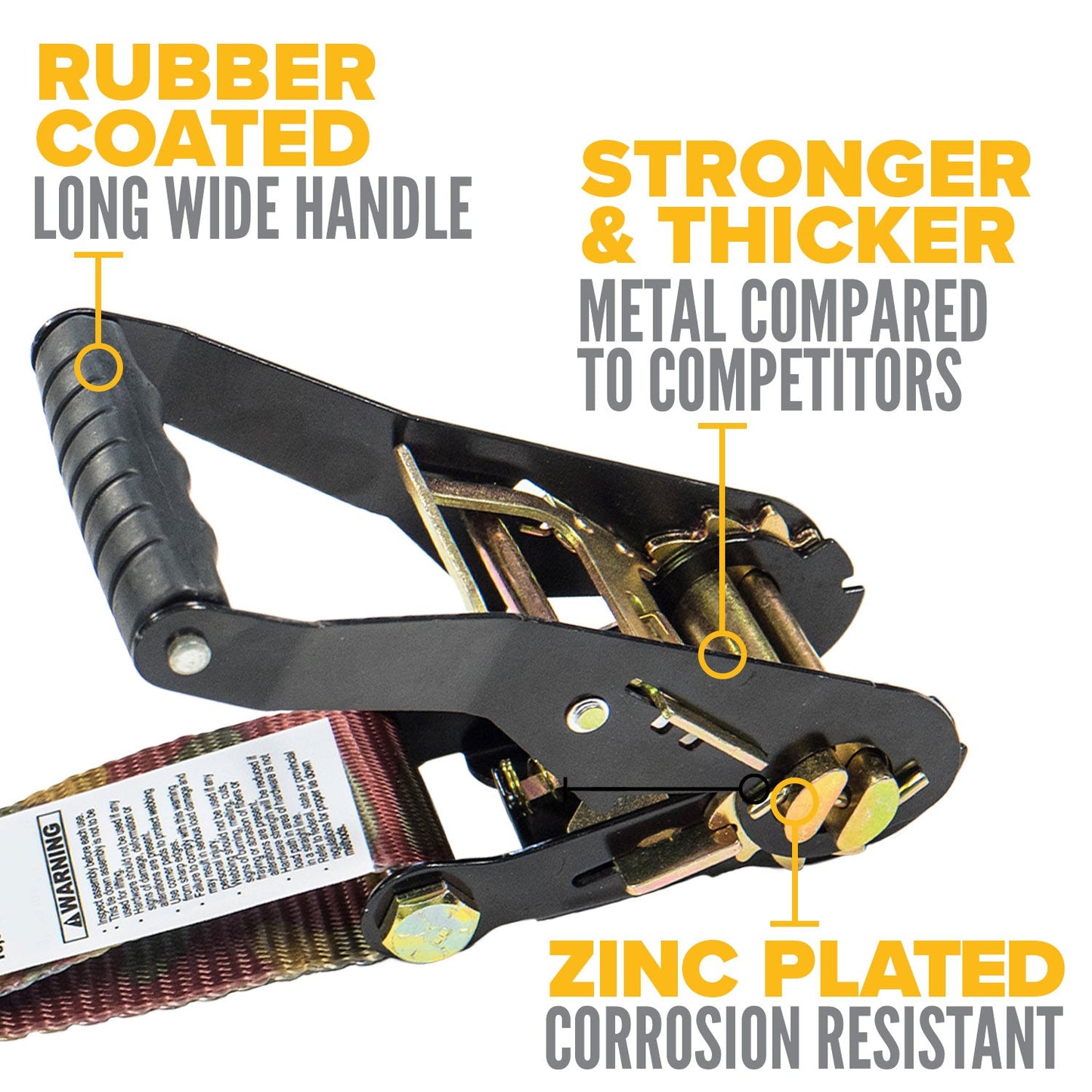 30' ratchet strap -  2" ratchet is strong and corrosion resistant