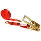 8' ratchet strap -  2" red flat snap hook ratchet strap