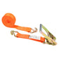 24' ratchet strap -  2" orange wire hook ratchet strap