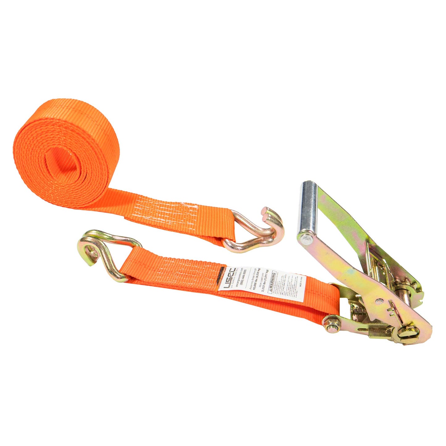 24' ratchet strap -  2" orange wire hook ratchet strap