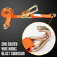 12' ratchet strap -  zinc coated wire hooks resist corrosion