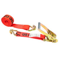 30' ratchet strap -  2" red wire hook ratchet strap