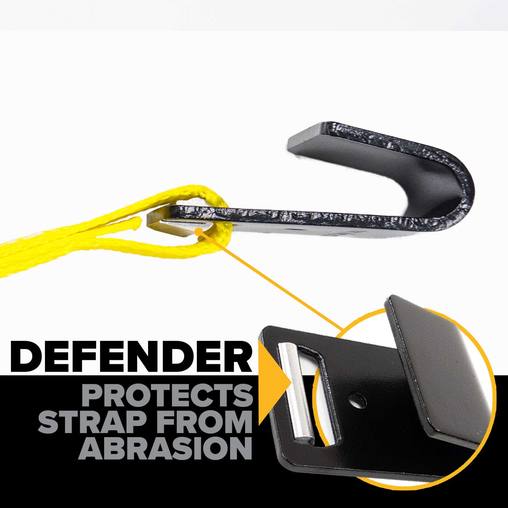 25' replacement for ratchet strap -  flat hook defender protects strap from abrasion