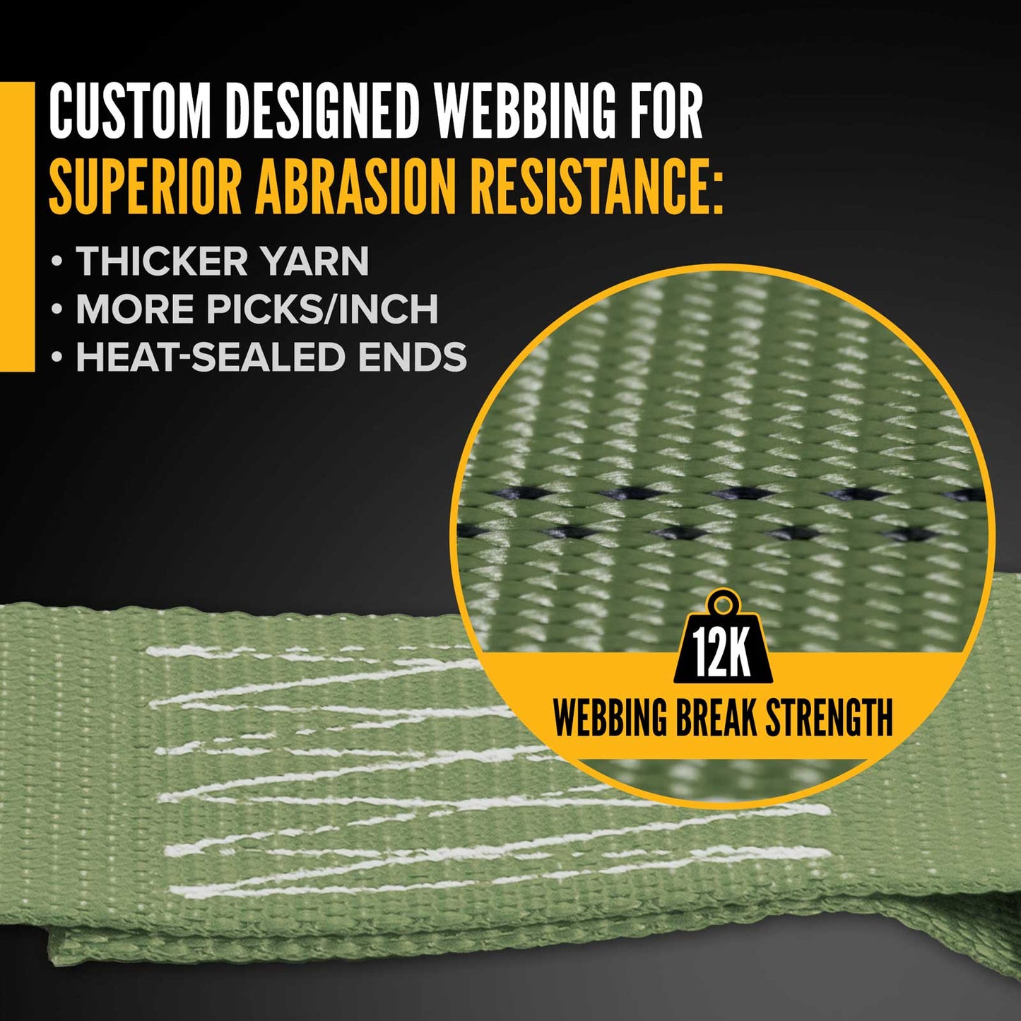 2" x 27' Gear-Driving Reverse-Action Ratchet Strap with Chain Ends | Olive Drab