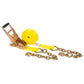 2" x 27' Gear-Driving Reverse-Action Ratchet Strap with Chain Ends | Yellow