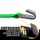 2" x 12' Gear-Driving Reverse-Action Ratchet Strap with Flat Hooks | Green