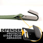 2" x 18' Gear-Driving Reverse-Action Ratchet Strap with Flat Hooks | Olive Drab