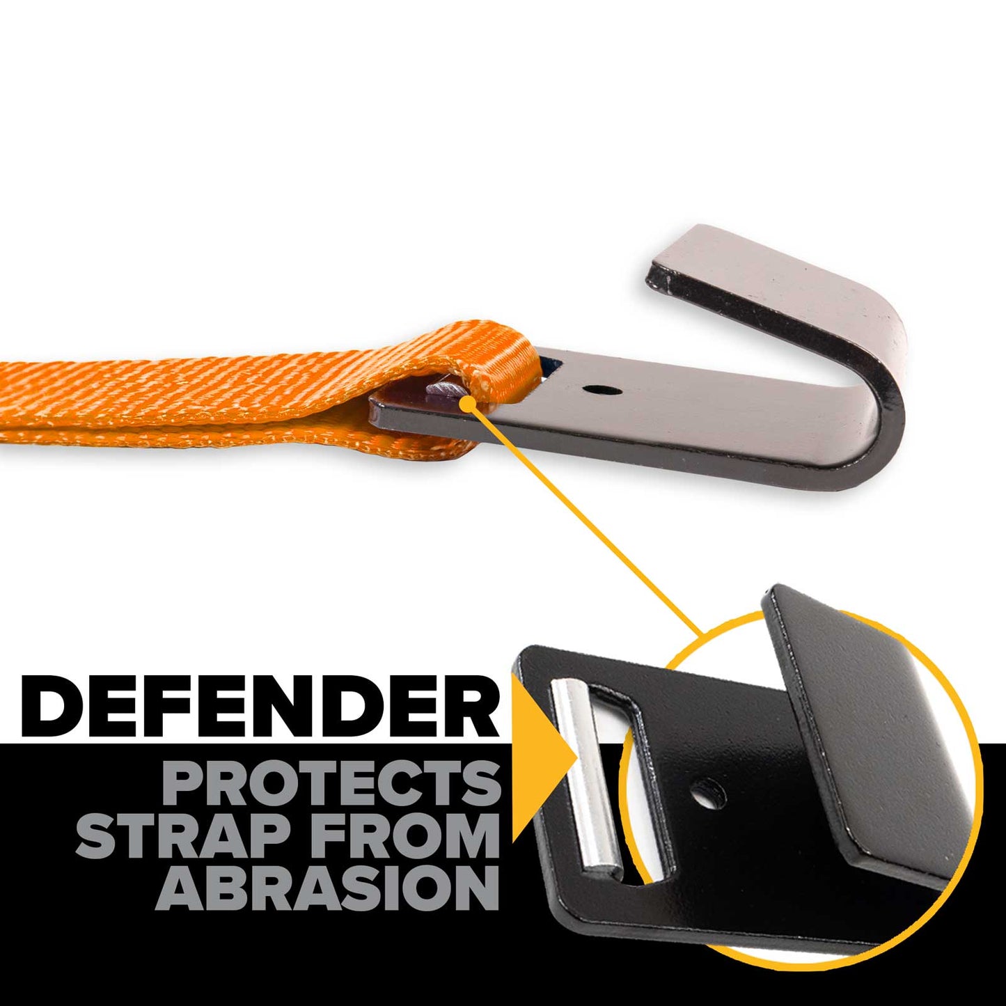 2" x 30' Gear-Driving Reverse-Action Ratchet Strap with Flat Hooks | Orange