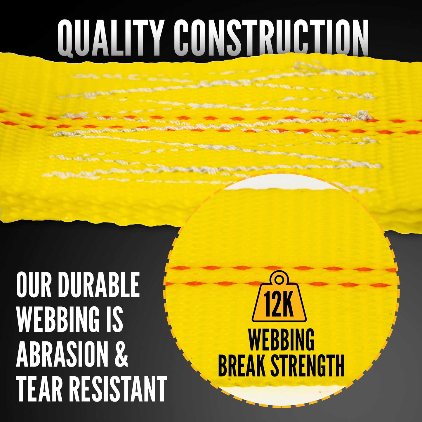 2" x 27' Rollup Ratchet Strap With Wire / Double J Hooks | Yellow