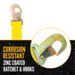 8' ratchet strap -  zinc coated hardware resists corrosion