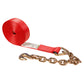 40' winch strap -  2" red chain end winch strap