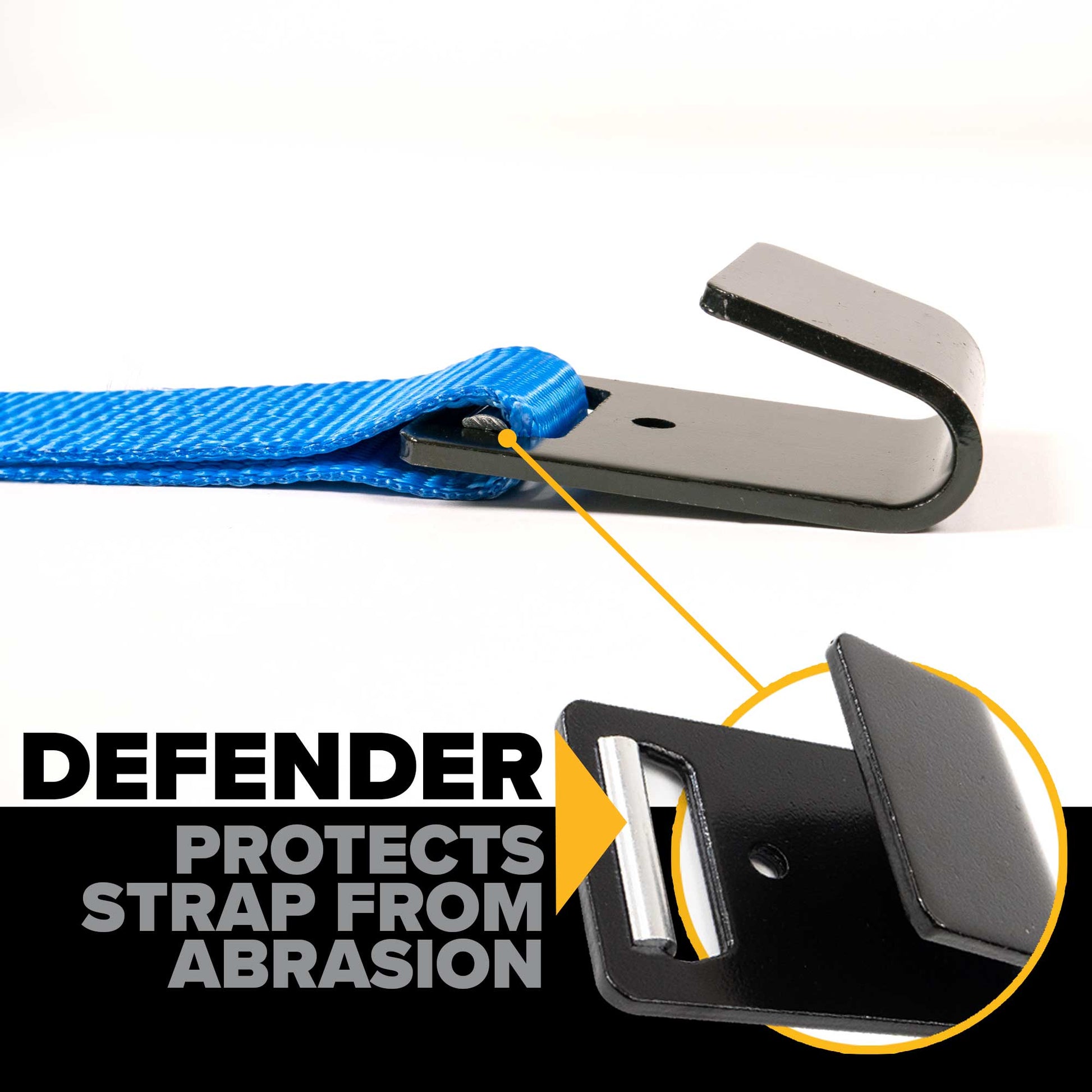 40' winch strap -  flat hook defender protects strap from abrasion