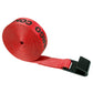 30' winch strap -  2" red flat Hook winch strap