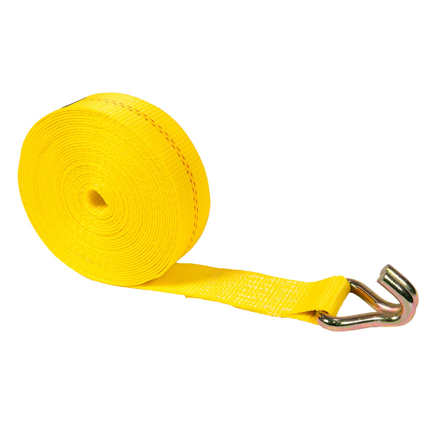 20' winch strap -  2" yellow wire hook winch strap