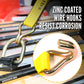 40' winch strap -  zinc coated wire hooks resist corrosion