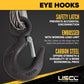 10' 3/4" wire rope slings with safety latch eye hooks