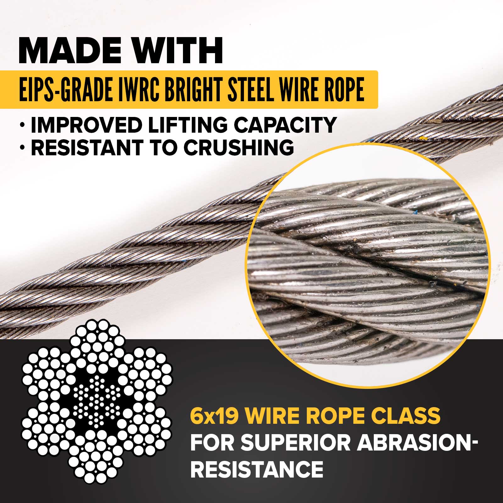 4' 1/4" 6x19 EIPS IWRC 2 leg wire rope sling